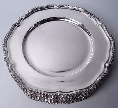 William G DeMatteo Set of 12 Traditional Georgian Hand Made Sterling Silver Dinner Plates