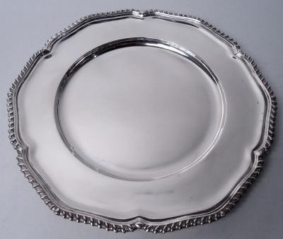 William G DeMatteo Set of 12 Traditional Georgian Hand Made Sterling Silver Dinner Plates