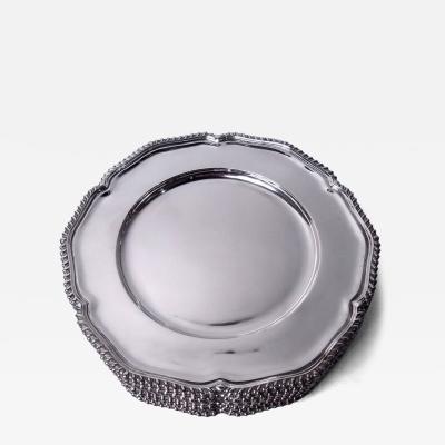 William G DeMatteo Set of 12 Traditional Georgian Hand Made Sterling Silver Dinner Plates