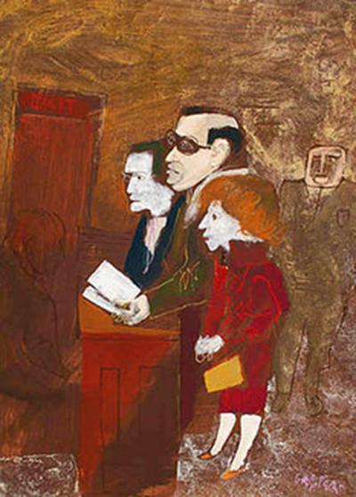 William Gropper Three Before the Bench 