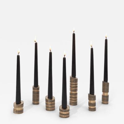 William Guillon ARMY OF ME Set of 7 one of a kind bronze candleholders by William Guillon