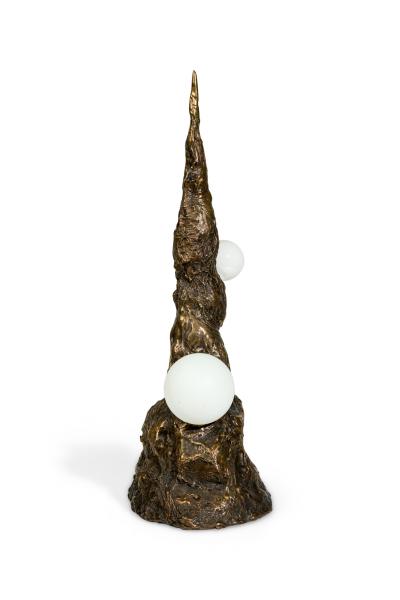 William Guillon French Contemporary Khaos Sculptural Bronze Table Lamp