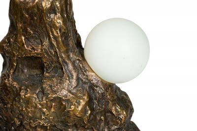 William Guillon French Contemporary Khaos Sculptural Bronze Table Lamp