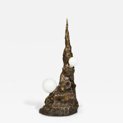 William Guillon French Contemporary Khaos Sculptural Bronze Table Lamp