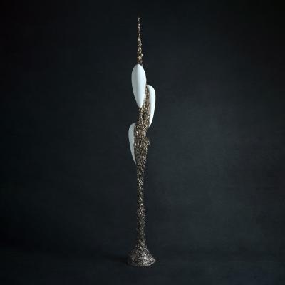 William Guillon LV426 FLOOR LAMP Bronze and porcelain lighting sculpture