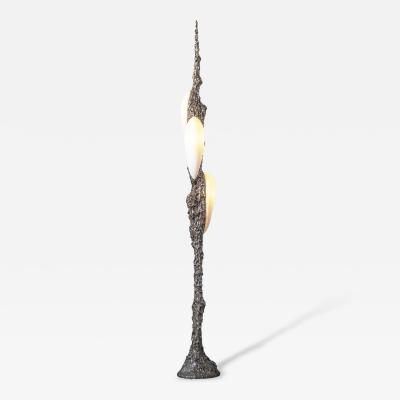 William Guillon LV426 FLOOR LAMP Bronze and porcelain lighting sculpture