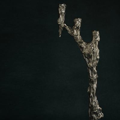 William Guillon OMNIA VANITAS 19 One of a kind white bronze candleholder for 3 candles signed