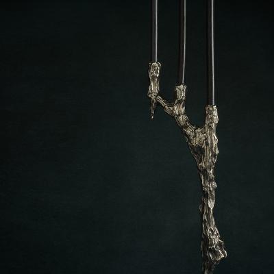 William Guillon OMNIA VANITAS 19 One of a kind white bronze candleholder for 3 candles signed