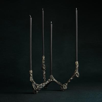 William Guillon OMNIA VANITAS 22 One of a kind white bronze candleholder for 4 candles signed