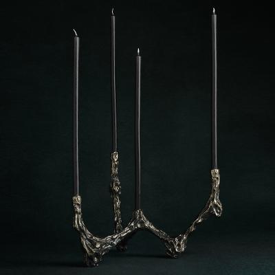 William Guillon OMNIA VANITAS 22 One of a kind white bronze candleholder for 4 candles signed