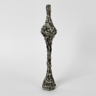 William Guillon OMNIA VANITAS 3 One of a kind white bronze candleholder for 1 candle signed