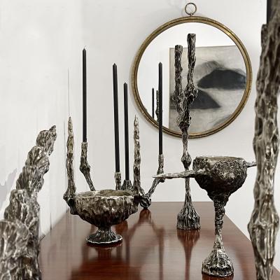 William Guillon OMNIA VANITAS 9 One of a kind white bronze candleholder for 5 candles signed