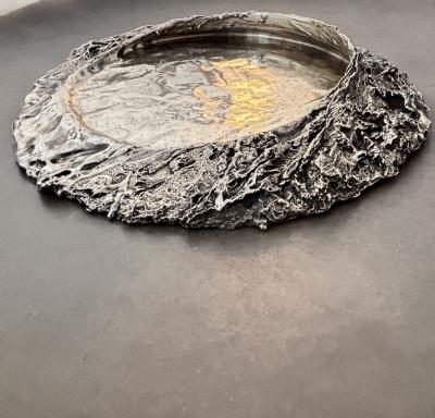 William Guillon WILLIAM GUILLON OMNIA VANITAS WHITE BRONZE SCULPTURAL DISH