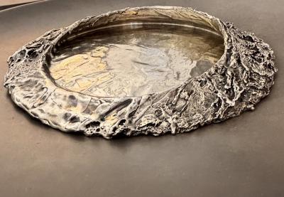 William Guillon WILLIAM GUILLON OMNIA VANITAS WHITE BRONZE SCULPTURAL DISH