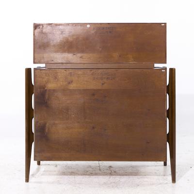 William Hinn William Hinn Mid Century Walnut Curved Front Highboy Dresser