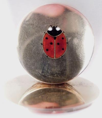 William Hornby English Edwardian Silver Gilt Lucky Charm Place Card Holders 1905