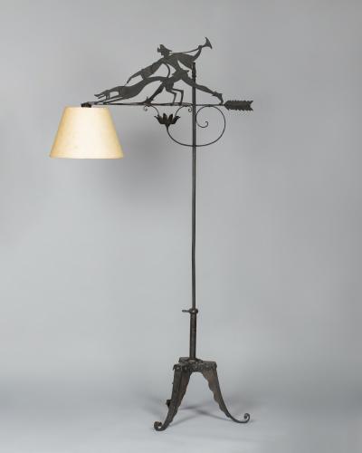 William Hunt Diederich Hunter and Dog Floor Lamp