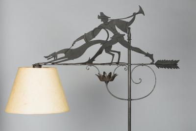 William Hunt Diederich Hunter and Dog Floor Lamp