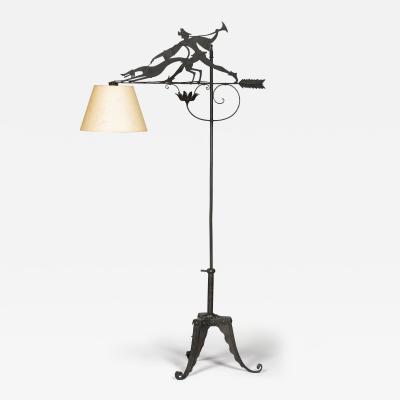 William Hunt Diederich Hunter and Dog Floor Lamp