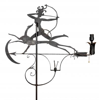 William Hunt Diederich Pair of Wrought Iron Floor Lamps By William Hunt Diederich