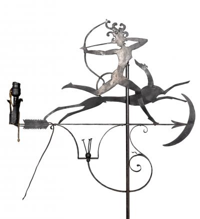 William Hunt Diederich Pair of Wrought Iron Floor Lamps By William Hunt Diederich