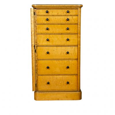 William IV Birds Eye Maple Wellington Chest by Holland Sons