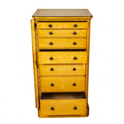 William IV Birds Eye Maple Wellington Chest by Holland Sons