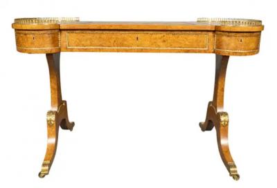 William IV Burl Elm Writing Table