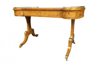 William IV Burl Elm Writing Table