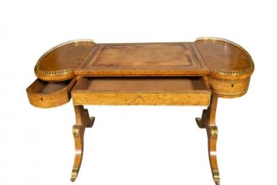 William IV Burl Elm Writing Table