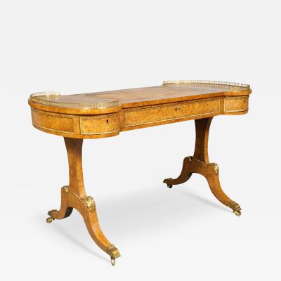 William IV Burl Elm Writing Table