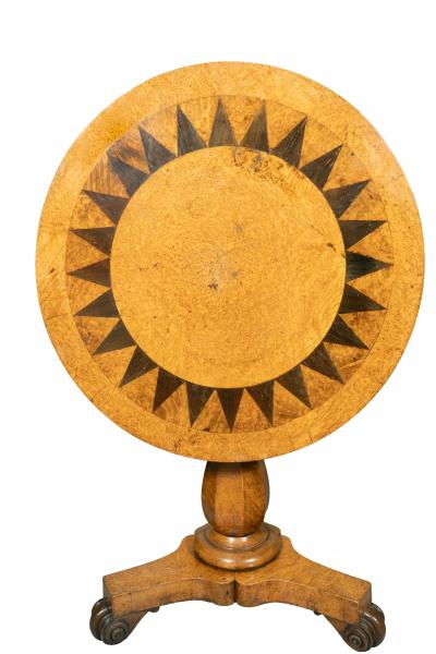 William IV Burr Elm And Ebony Center Table