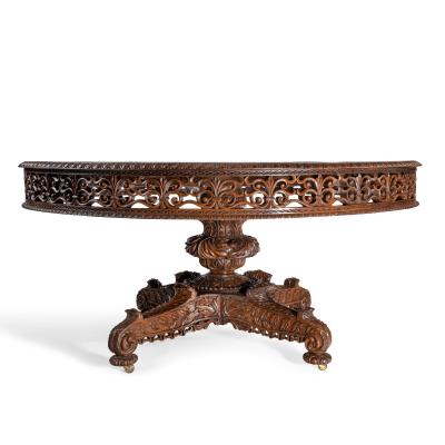 William IV Colonial padouk five foot round table