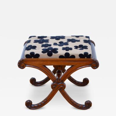 William IV Mahogany X Frame Stool