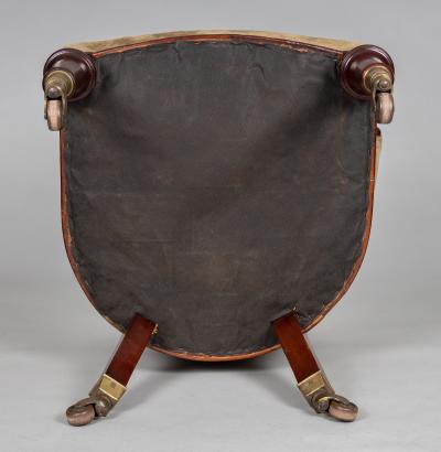 William IV Mahogany and Suede Desk Armchair