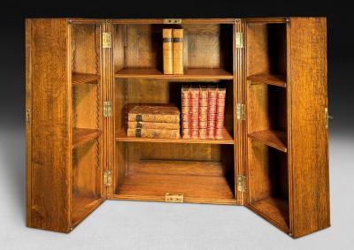 William IV Oak Folding Campaign Bookcase