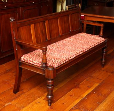 William IV Period Solid Mahogany Paneled Back Settee