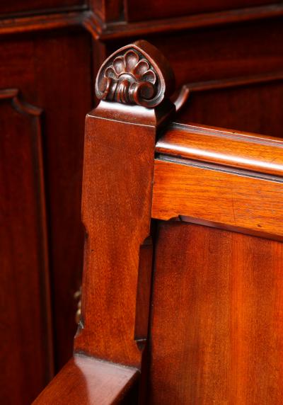 William IV Period Solid Mahogany Paneled Back Settee