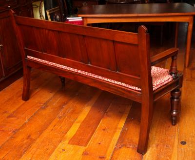 William IV Period Solid Mahogany Paneled Back Settee