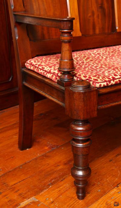 William IV Period Solid Mahogany Paneled Back Settee