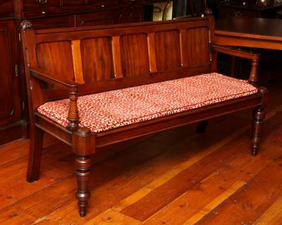 William IV Period Solid Mahogany Paneled Back Settee