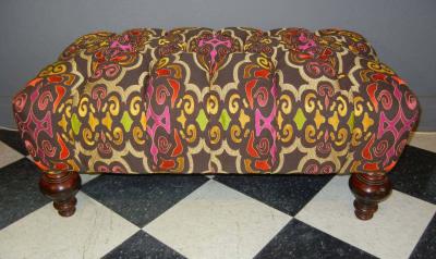William IV Style Large Ottoman in New ANICHINI Pema Upholstery