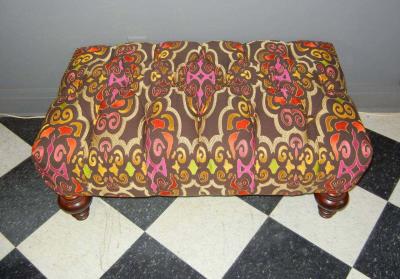William IV Style Large Ottoman in New ANICHINI Pema Upholstery