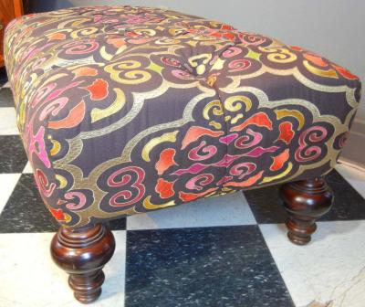 William IV Style Large Ottoman in New ANICHINI Pema Upholstery