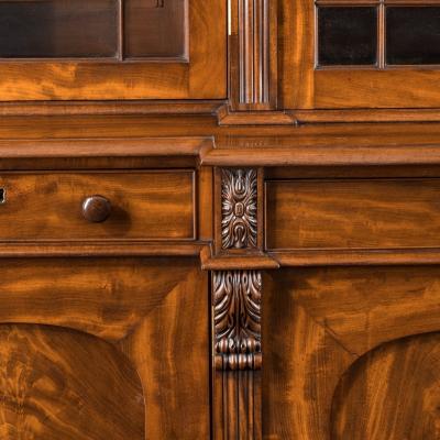 William IV mahogany breakfront bookcase firmly attributed Gillows of Lancaster