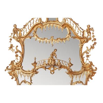 William IV period giltwood overmantle antique English mirror