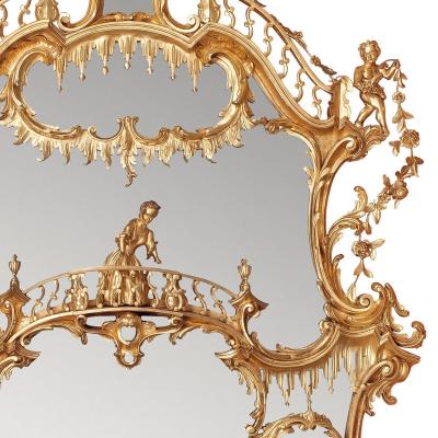 William IV period giltwood overmantle antique English mirror