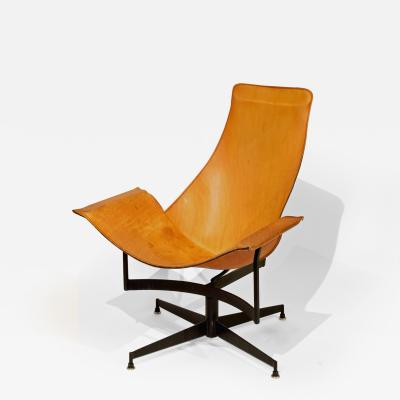 William Katavalos Leather Sling Chair by William Katavolos