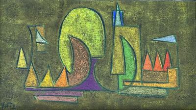 William Katz Abstract Sailboats 