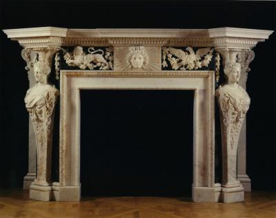 William Kent A PAIR OF MARBLE CHIMNEYPIECES POSSIBLY DESIGNED BY WILLIAM KENT